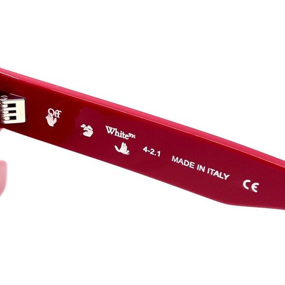 NEW!!! OFF-WHITE Sunglasses OERI018 2576 51/22/145 Red Squared Zurich - Picture 9 of 14